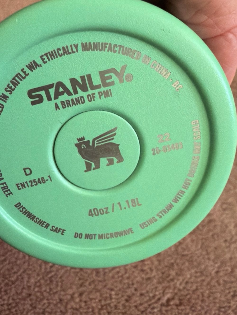 Stanley tumblers 40oz Mint Green Insulated Travel Mug with Handle and Straw Lid - Picture 3 of 4